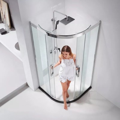 Curved stainless steel simple shower room partition