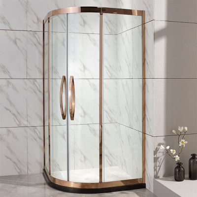 Rose Gold Curved Shower Rooms